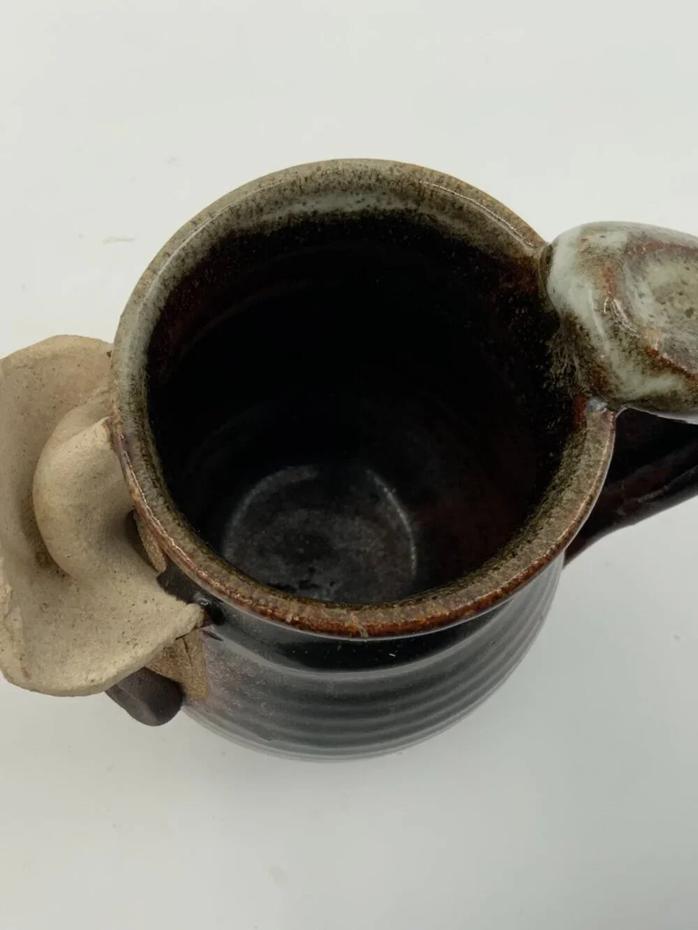 Signed Robert Eakin 3D Stoneware Cowboy Mug Handlebar Moustache, Cigar - Picture 3 of 8